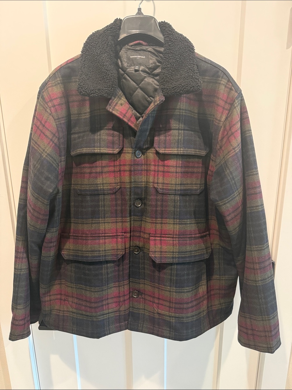 Banana Republic Factory Men's Plaid Field Jacket in Navy, Green, Burgundy